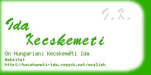 ida kecskemeti business card